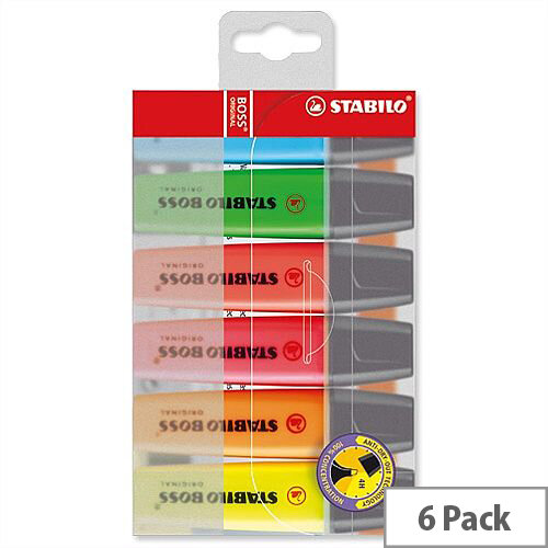 Stabilo Boss Highlighters Assorted Colour Pens Wallet Pack 6 Stabilo Boss Highlighters Assorted Colour Pens Wallet Pack 6