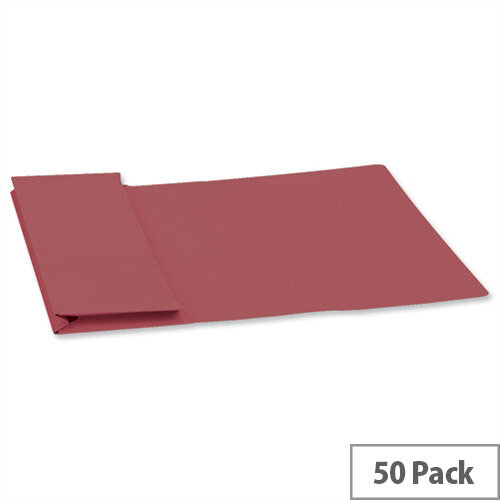 Guildhall Foolscap Document Wallet Red 315gsm Full Flap Pack of 50 