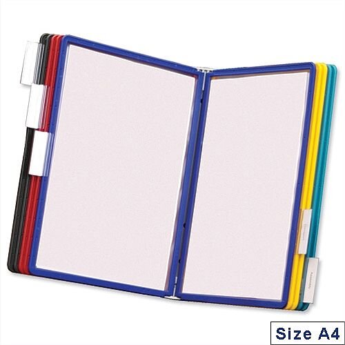 A4 Wall Display Unit Plastic 10 Panels Tabs and Brackets Assorted Durable Vario A4 Wall Display Unit Plastic 10 Panels Tabs and Brackets Assorted Durable Vario