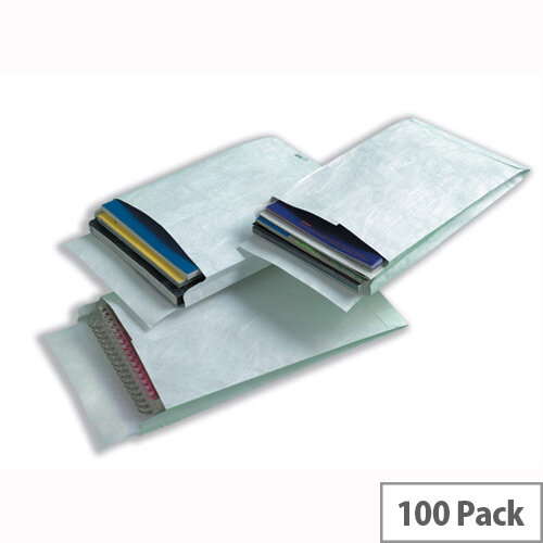 Tyvek C4 324x229x20mm Peel and Seal White Gusset Envelopes Pack of 100 Tyvek C4 324x229x20mm Peel and Seal White Gusset Envelopes Pack of 100
