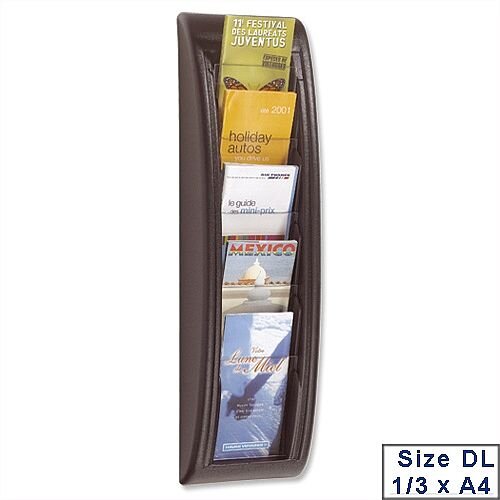 Quick Fit Literature Holder Wall-mount 5 DL Pockets 1/3xA4 Black