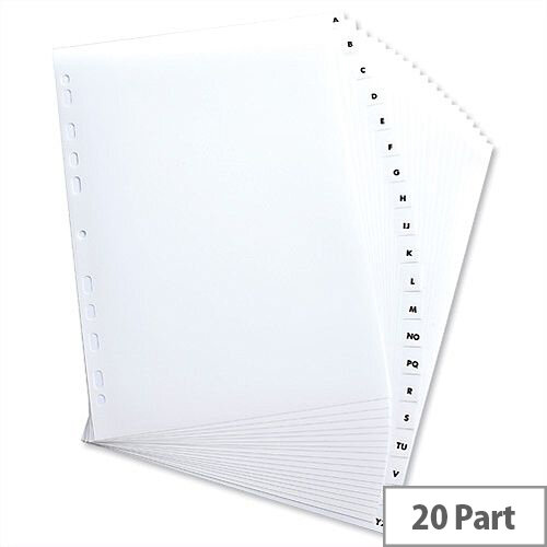 Elba Index Mylar-reinforced Europunched A-Z Clear Tabs A4 White 100204596 Elba Index Mylar-reinforced Europunched A-Z Clear Tabs A4 White 100204596