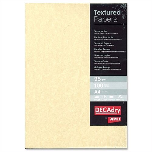 DECAdry A4 Champagne Parchment Letterhead Certificate Paper 95gsm 100 Sheets