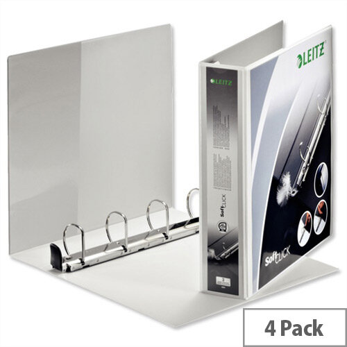 Leitz Softclick Presentation Ring Binder A4 White 40mm Capacity PVC 4 D-Ring 42030001 Pack 4 Leitz Softclick Presentation Ring Binder A4 White 40mm Capacity PVC 4 D-Ring 42030001 Pack 4