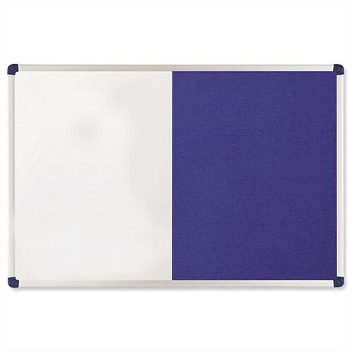 Nobo Elipse Combination Board Magnetic Drywipe and Felt 900 x 600mm Blue Nobo Elipse Combination Board Magnetic Drywipe and Felt 900 x 600mm Blue