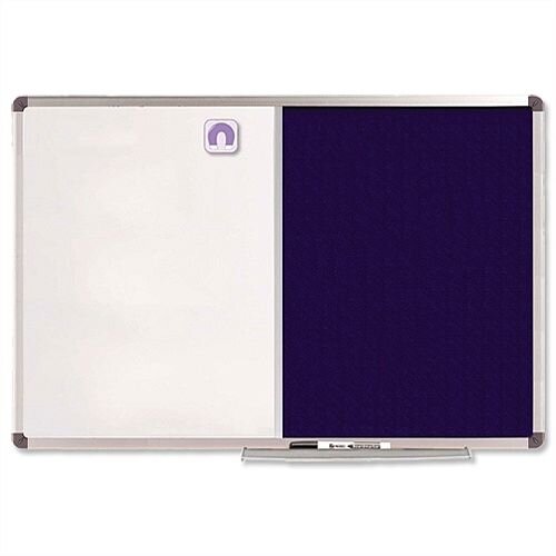 Nobo Elipse Combination Board Magnetic Drywipe and Felt 1200 x 900mm Blue