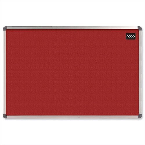 Nobo Felt Notice Board Red 900 x 600mm with Aluminium Frame