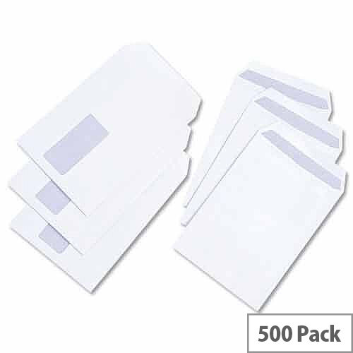 White Box C5 Window Envelopes Pocket Self Seal 100gsm White Pack 500