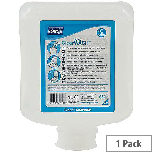DEB Clear Foaming Hand Soap Refill Cartridge 1 Litre (Pack 1) CLR1L DEB Clear Foaming Hand Soap Refill Cartridge 1 Litre (Pack 1) CLR1L