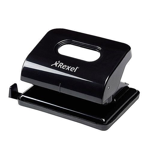 Rexel Ecodesk Punch 2-Hole Metal Long-handled Capacity 20x 80gsm Black Ref 2102616 Rexel Ecodesk Punch 2-Hole Metal Long-handled Capacity 20x 80gsm Black Ref 2102616