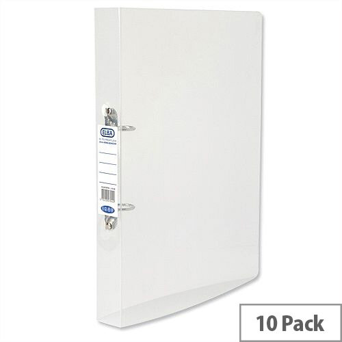 Elba Snap Ring Binders A4 Clear 2 O-Ring 25mm Size Pack of 10 Elba Snap Ring Binders A4 Clear 2 O-Ring 25mm Size Pack of 10