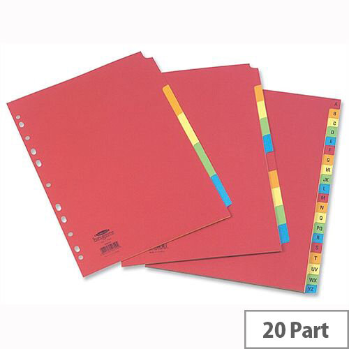 Concord 20 Part Extra Wide Bright Subject Dividers A4 Assorted Concord 20 Part Extra Wide Bright Subject Dividers A4 Assorted