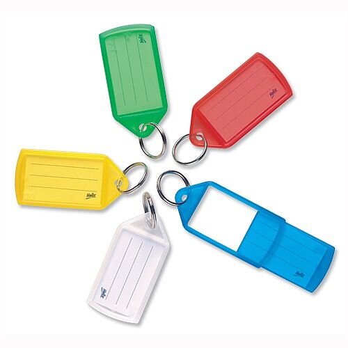 Key Hanger Sliding with Fob Label Area Tag Size Medium Assorted Pack of 10