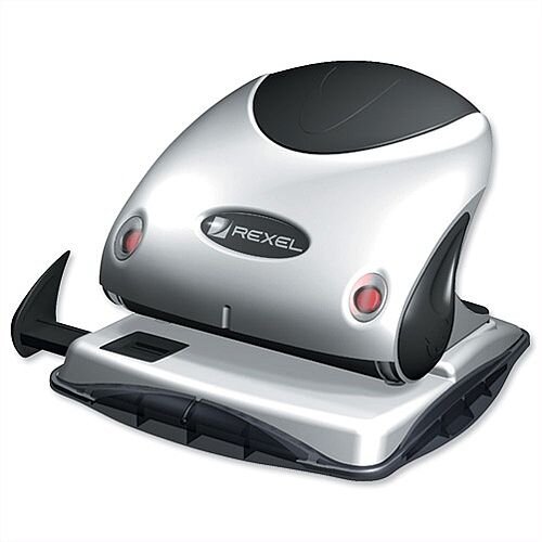 Rexel P225 Metal Punch Silver and Black 2 Hole with Nameplate 25 Sheets Rexel P225 Metal Punch Silver and Black 2 Hole with Nameplate 25 Sheets