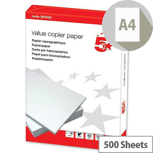 5 Star Multifunctional Printer Paper A4 80gsm White 500 Sheets 5 Star Multifunctional Printer Paper A4 80gsm White 500 Sheets
