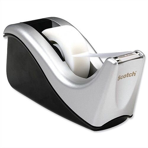 Scotch Magic Tape Contour Dispenser Desktop Weighted with 1 Roll 19mmx33m Grey