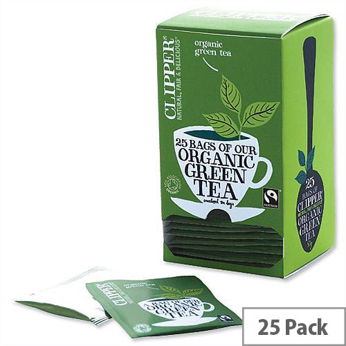 Clipper Organic Green Tea Fairtrade Light and Refreshing Teabags Pack 25