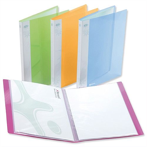 Rexel Ice 20 Pockets Display Book A4 Assorted Covers 2102038 Pack 10