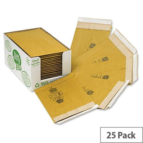 Jiffy Green Padded Bags Size 5 with Kraft Outer and Recycled Paper Cushioning Envelopes 245x381mm Pack of 25