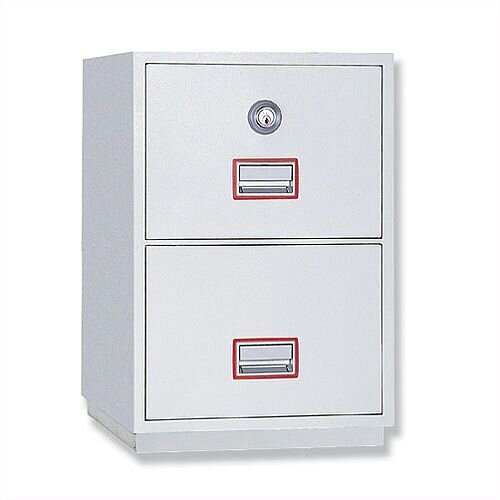 Filing Cabinet Fire Proof 2 Lockable Drawers 145 Kg Phoenix Firefile