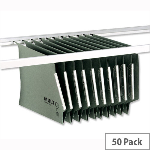 Rexel Multifile Lateral 330mm Suspension File 15mm V-Base Green Pack 50 Rexel Multifile Lateral 330mm Suspension File 15mm V-Base Green Pack 50