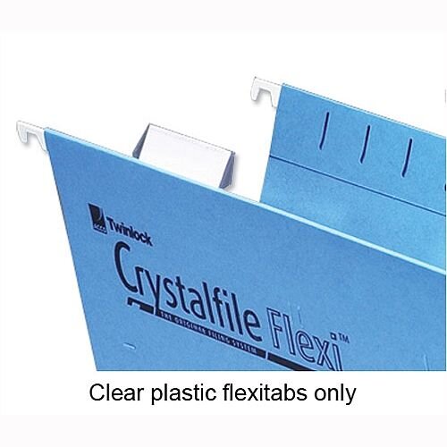 Plastic Tabs For Rexel Crystalfile Flexifile Suspension Files Clear 3000057 Pack 50