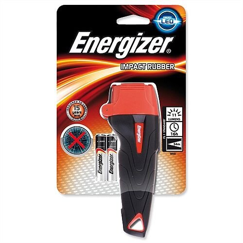 Energizer Impact LED Torch Weatherproof 16hr 11 Lumens 2AAA