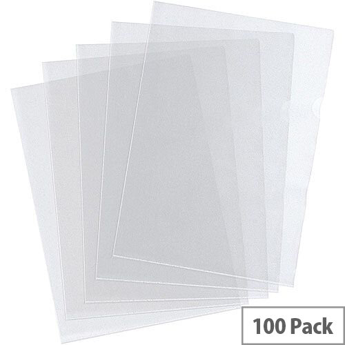 5 Star Value Folder Embossed Cut Flush Polypropylene 80 Micron A4 Clear Pack 100