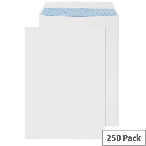 Q-Connect C4 White Envelopes Pocket Press Seal 90gsm (Pack of 250) Q-Connect C4 White Envelopes Pocket Press Seal 90gsm (Pack of 250)