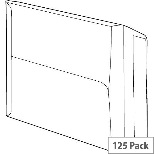 White Box Envelope C4 Manilla Gusset Peel and Seal 115gsm Pack 125