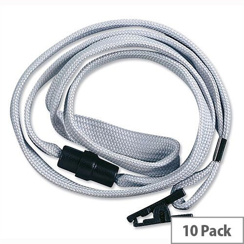 Durable Lanyard with Safety Closure for Name Badges 440mm Grey Pack 10 Durable Lanyard with Safety Closure for Name Badges 440mm Grey Pack 10