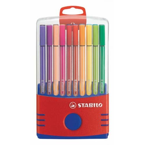 STABILO Pen 68 Fibre Tip Pen 1mm Line Assorted Colours (Wallet 20)