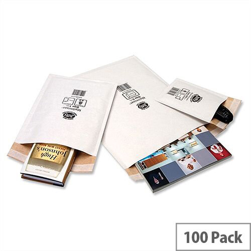 Jiffy Mailmiser Size 2 Protective Bubble Lined Bags 205x245mm White Pack 100 Jiffy Mailmiser Size 2 Protective Bubble Lined Bags 205x245mm White Pack 100