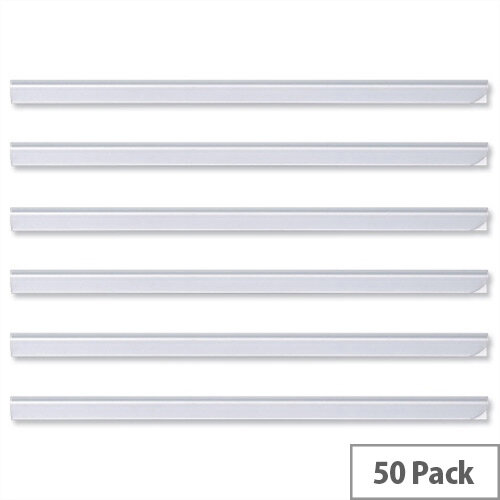 Durable Spine Bars for 60 Sheets A4 Capacity 6mm Clear 2931/19Pack 50 Durable Spine Bars for 60 Sheets A4 Capacity 6mm Clear 2931/19Pack 50