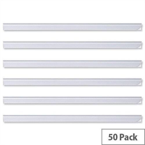 Durable Spine Bars for 60 Sheets A4 Capacity 6mm Clear 2931/19Pack 50