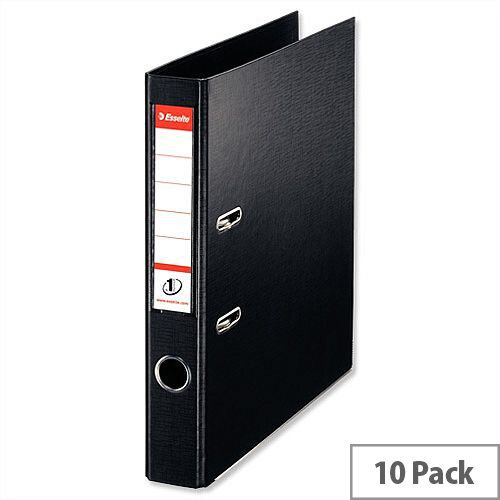 Esselte A4 Polypropylene 50mm Black Lever Arch File Pack of 10 Esselte A4 Polypropylene 50mm Black Lever Arch File Pack of 10