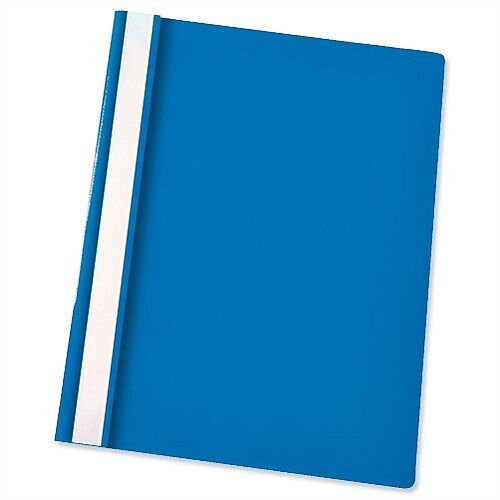 Esselte A4 Blue Report Flat File Lightweight Plastic Clear Front Pack 25