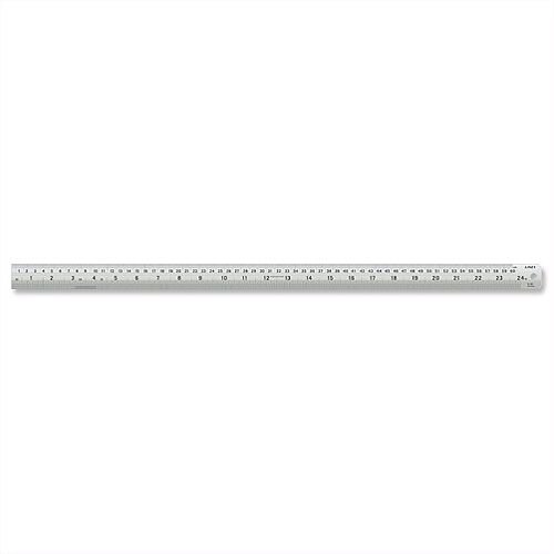 Linex 60cm Ruler Stainless Steel Imperial and Metric with Conversion Table