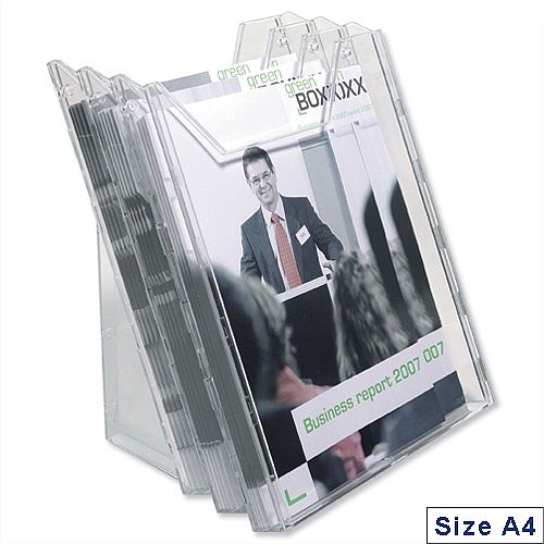 Extendable A4 Literature Holder Clear Pack 3 Durable Combiboxx