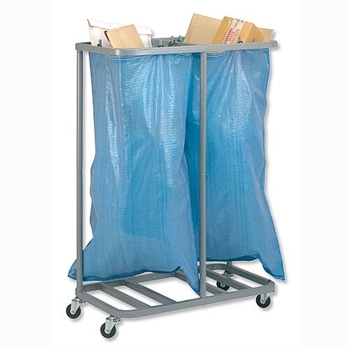 Versapak Sackholder Trolley Double for Mail W790xD400xH1115mm Silver Ref SH2-C 706331 Versapak Sackholder Trolley Double for Mail W790xD400xH1115mm Silver Ref SH2-C 706331