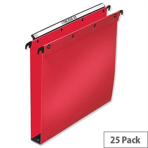 Elba Ultimate Vertical Suspension File Polypropylene 30mm Wide Base Foolscap Red L380232 Pack 25 Elba Ultimate Vertical Suspension File Polypropylene 30mm Wide Base Foolscap Red L380232 Pack 25