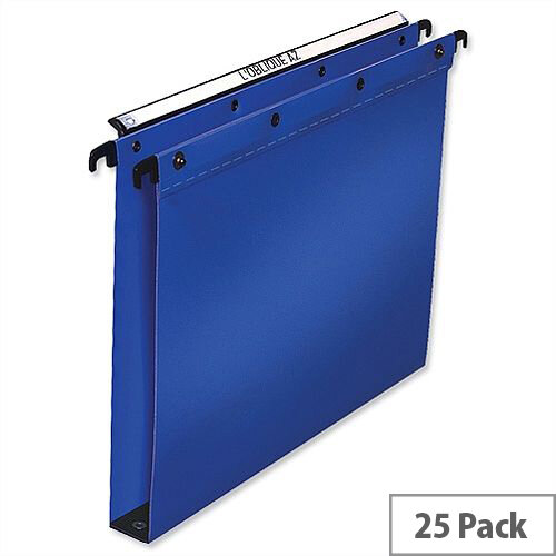 Elba Ultimate Vertical Suspension File Polypropylene 30mm Wide Base Foolscap Blue L380212 Pack 25