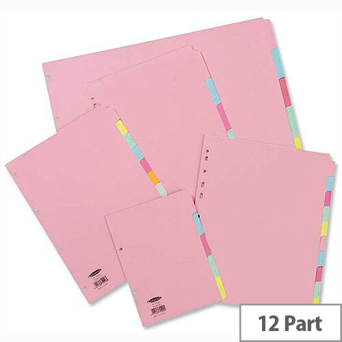 Concord 12 Part Assorted Subject Dividers A4