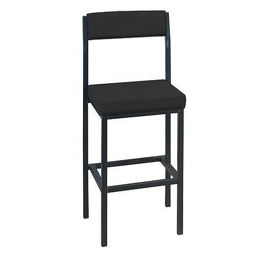 High Stool with Upholstered Backrest and Seat W410xD410xH700mm Charcoal 746264