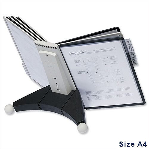 Durable Desk Display Unit Complete 10 Index Tabs 5 Black 5 Grey Panels Durable Desk Display Unit Complete 10 Index Tabs 5 Black 5 Grey Panels
