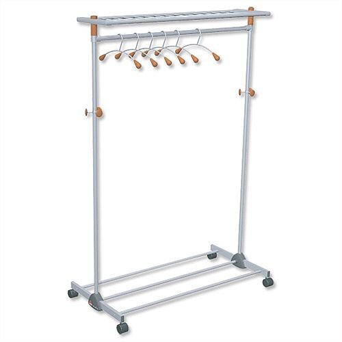Coat and Garment Rack Mobile Wide Lockable Castors Capacity 40-50 Hangers Coat and Garment Rack Mobile Wide Lockable Castors Capacity 40-50 Hangers