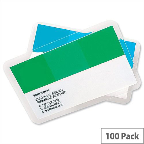 GBC Business Card Laminating Pouches - 60mm x 90mm, Adheres To ID Images Reducing Forgery & Substitution Risk, Supplied In Pack Of 100. Ideal For Use In Offices, Homes, Schools & More.