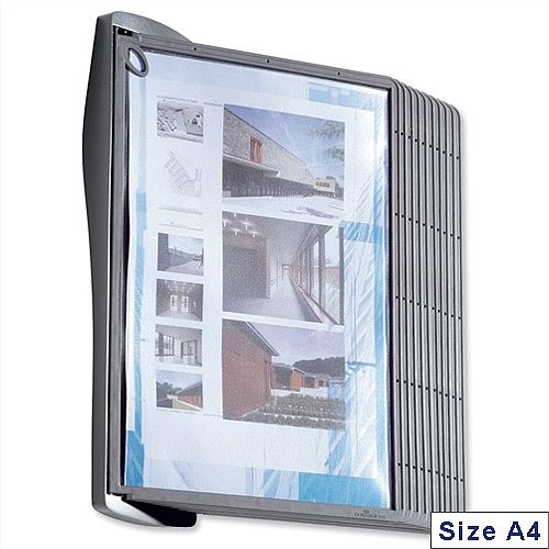 A4 Literature Display Panels Wall Unit Contoured with Fixings and 10 Panels Durable Sherpa Style