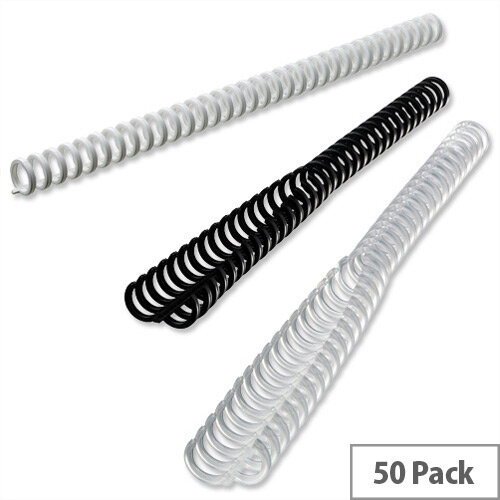 GBC Clicks Binding Comb Ring Coils 34 Ring 45 Sheets 8mm Frost Black Pack 50