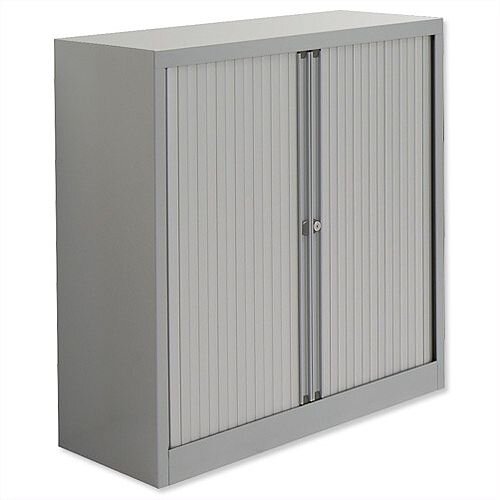 Bisley Euro Tambour for A4 W1000xD430xH1030mm 2 Shelves Silver ET410/10/2SS Bisley Euro Tambour for A4 W1000xD430xH1030mm 2 Shelves Silver ET410/10/2SS